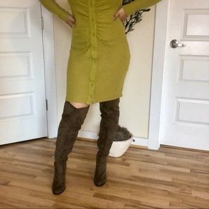 Faux suede over the knee boots